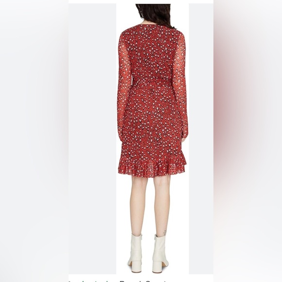 ✨⚡️💥Sanctuary Emma Cheetah Print Wrap Dress Red Xs - Picture 3 of 14
